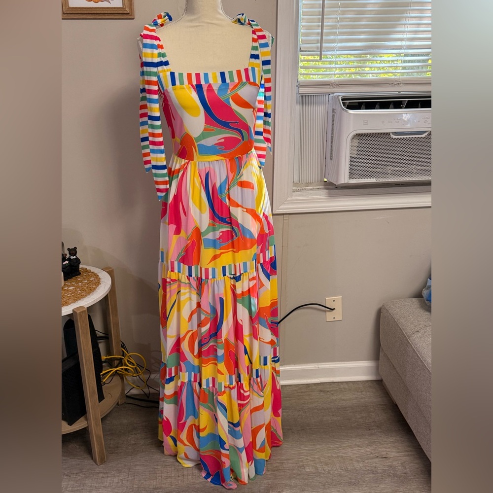 fab'rik Multicolor Long Sleeve Maxi Dress
